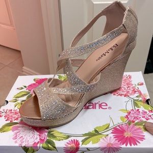 Bella Marie Gold Glitter Heels